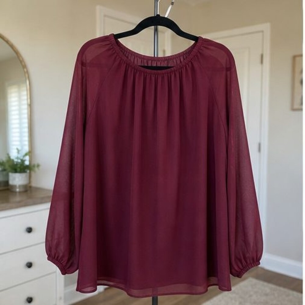 Mauve Tie Neck Blouse
